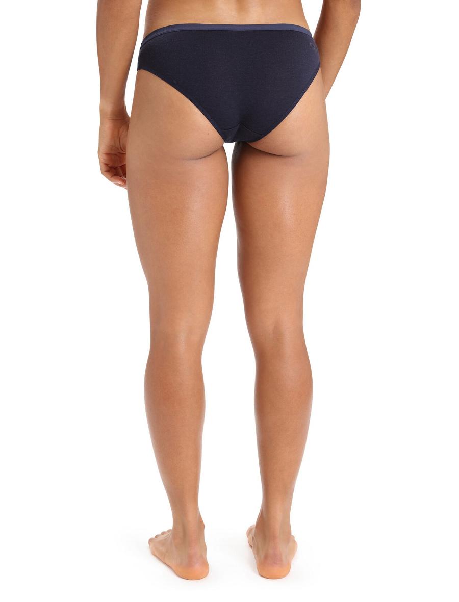 Women's Icebreaker Merino Siren Bikini Briefs Underwear Midnight Navy | CA 1226SGLO